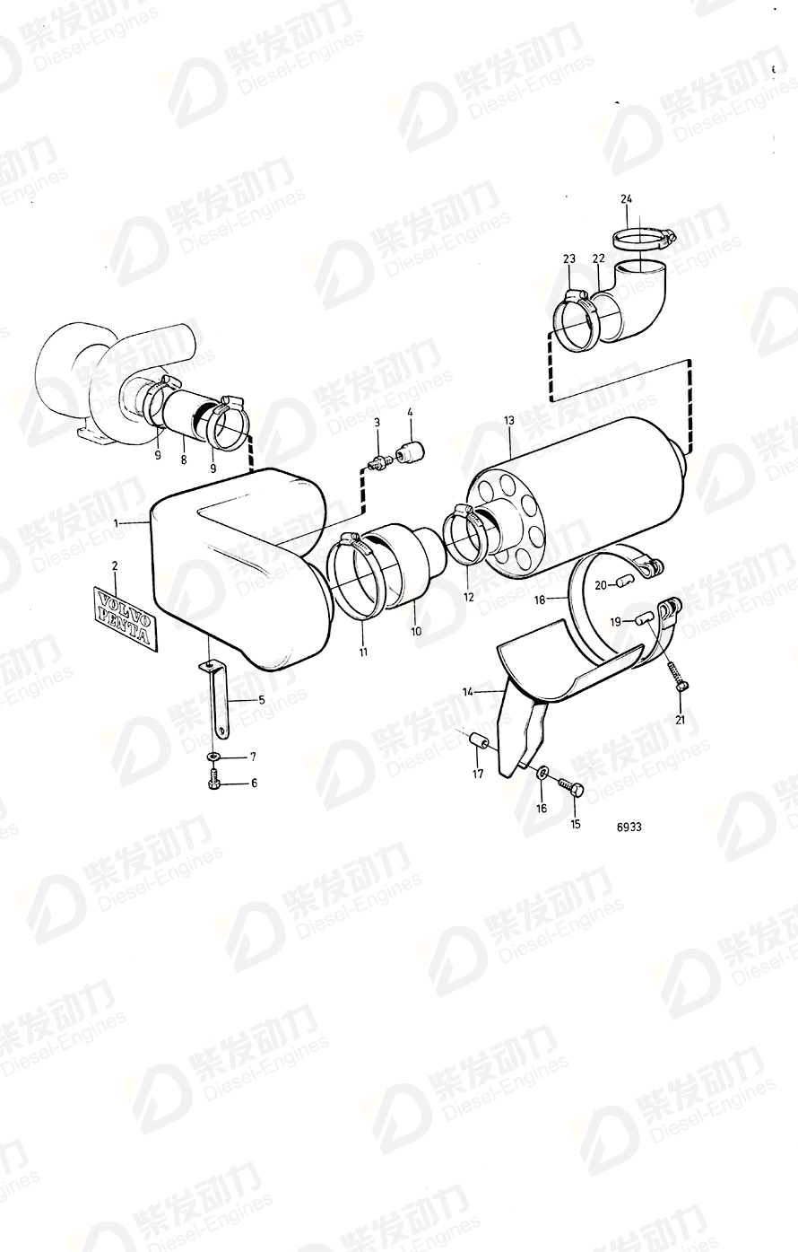 volvo penta Rubber fitting 847608 Drawing volvo penta Rubber fitting 847608 Drawing
